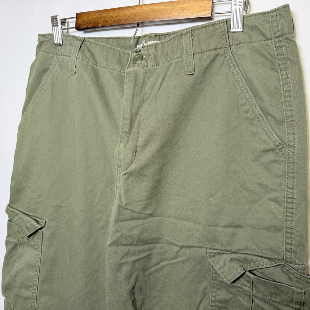 Levis 94 Baggy Cargo Pants Womens 31 Olive Green Surplus Utility A4707-0002